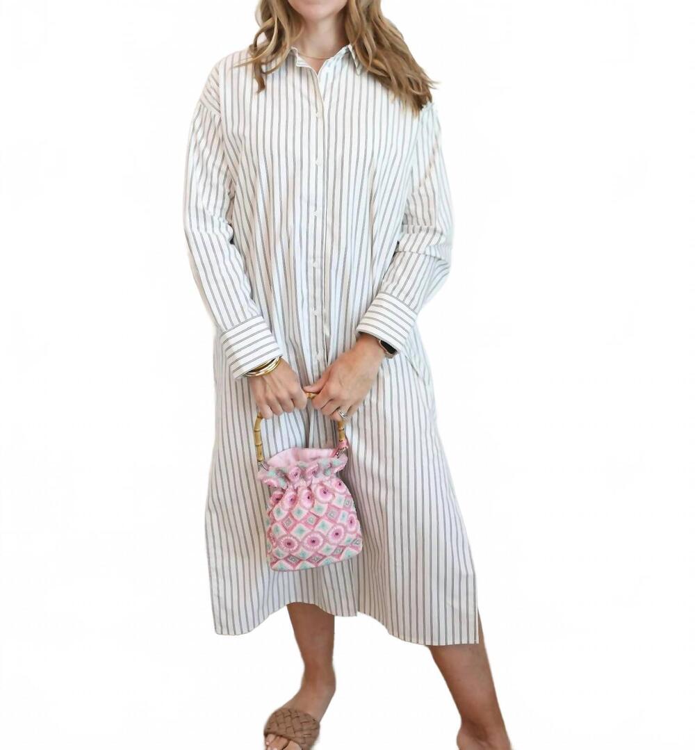 NEW ICHI kaylee midi dress in white black